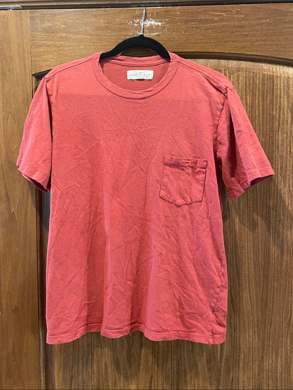 Imogene & Willie Pocket T-Shirt Faded Washed Red Size Medium